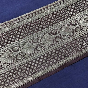 Vintage Banarasi Brocade Saree Border, Brocade Trim Craft Ribbon, Bollywood Style Brocade Saree Border