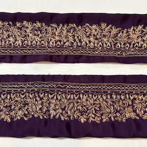 Vintage Saree-rand ambachtelijk decor Vintage Sari-versieringen Indiase Sari-grens Designer borduurrand DIY kostuumstof Vintage zijden sari-versiering