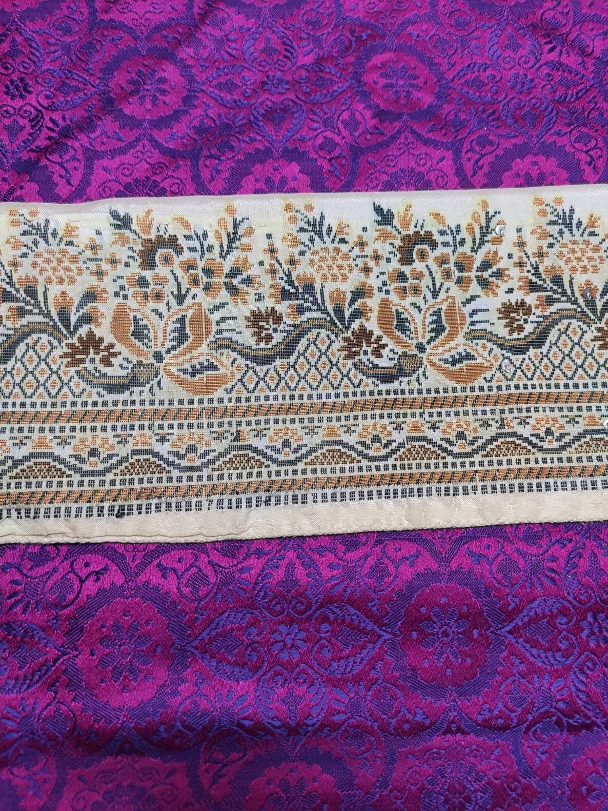 Vintage Indian Sari Border Sewing Embroidered Trim Ribbon | Etsy