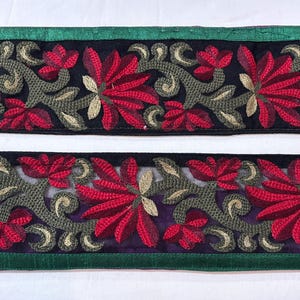 Vintage Saree-rand ambachtelijk decor Vintage Sari-versieringen Indiase Sari-grens Designer borduurrand DIY kostuumstof Vintage zijden sari-versiering