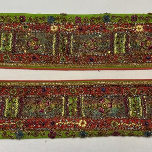 Vintage indische Sari Borte Nähen Perlen Dekorative Zierleiste Zierleisten Hand Gestickt Pailletten Perlen Stein Arbeit Handwerk Dekor DIY Spitze