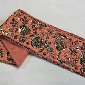 Vintage Saree-rand Ambachtelijk Decor Vintage Sari-versieringen Indiase Sari-grens Designer Borduurrand DIY Kostuumstof Vintage Saree-versiering