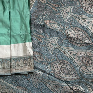 FREE SHIPPING Indian Vintage Heavy Saree Pure Satin Silk Hand Woven Brocade Indian Sari Fabric Ethnic Wear 5Yard
