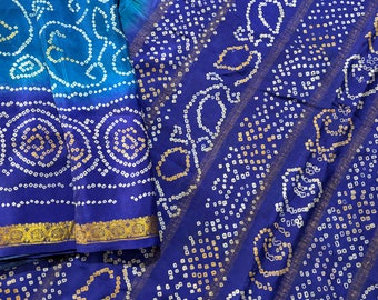 Vintage Silk Sari Women Wear 100% Georgette Silk Sari Fabric 5 Yard Silk Fabric Silk Saree