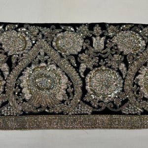 Vintage indische Sari Borte Nähen Perlen Dekorative Zierleiste Zierleisten Hand Gestickt Pailletten Perlen Stein Arbeit Handwerk Dekor DIY Spitze