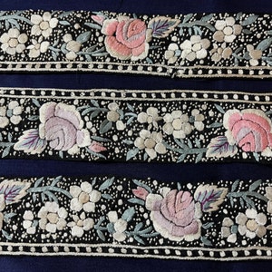 Vintage Parsi Embroidery Border Saree Trim 7 Meters