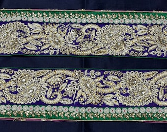 Vintage indiano Sari Border Cucito Ricamato Trim Ribbon Antico Pizzo fai da te Decorazioni per la casa Matrimonio Festivo Muro Appeso Paillettes Etnico