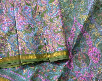 Vintage Silk Sari Women Wear 100% Pure Silk Sari Fabric 5 Yard Silk Fabric Silk Saree