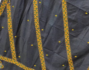 Vintage Hand Embroidered Kantha Silk Scarf - Indian Dupatta Stole