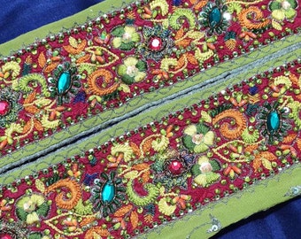 1 Yard Antique Vintage Sari Lace Border Wide Trim Indian Sewing Ribbon ST1779 1 Yard Antique Vintage Sari Lace Border Wide Trim Indian Sewing Ribbon ST1779