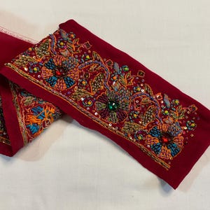 Vintage Saree Borte Handwerk Dekor Vintage Sari Borte Indische Sari Borte Designer Stickerei Borte DIY Kostüm Stoff Vintage Saree Borte