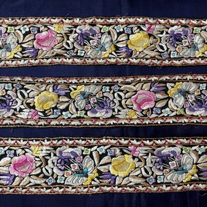 Vintage Parsi Embroidery Border Saree Trim 7 Meters image 1