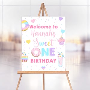 Sweet One Birthday Welcome Sign, 1st Birthday Welcome Sign, Instant Download Printable Editable