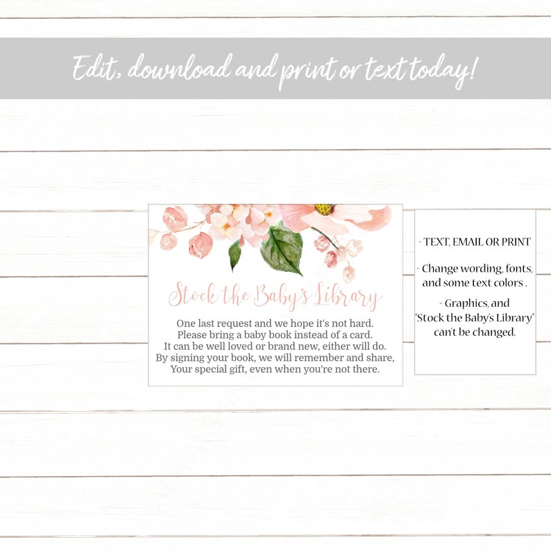 Virtual Baby Shower Invitation Girl Pink Floral Virtual Etsy