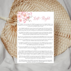 Editable Left Right Baby Shower Game, Pink Baby Shower Game, Pass the Prize, Girl Baby Shower Game, Instant Download Printable 801