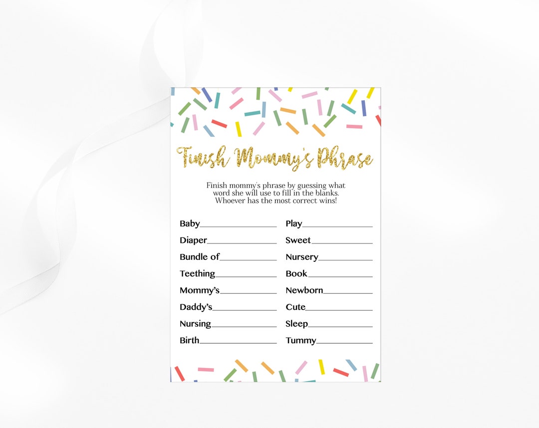 Finish Mommys Phrase Sprinkles Mommy's Phrase Baby Shower Etsy