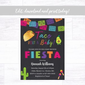 Fiesta Baby Shower Uitnodiging, Taco bout een Baby Shower Uitnodiging, Instant Download Printable Editable