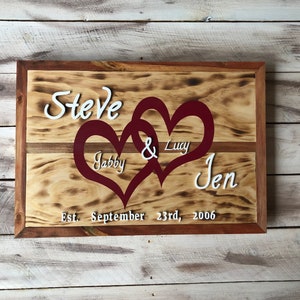 Personalized Anniversary Sign - Wood Marriage Sign - Family Established Sign - Family Wall Decor - Wedding Wall Art