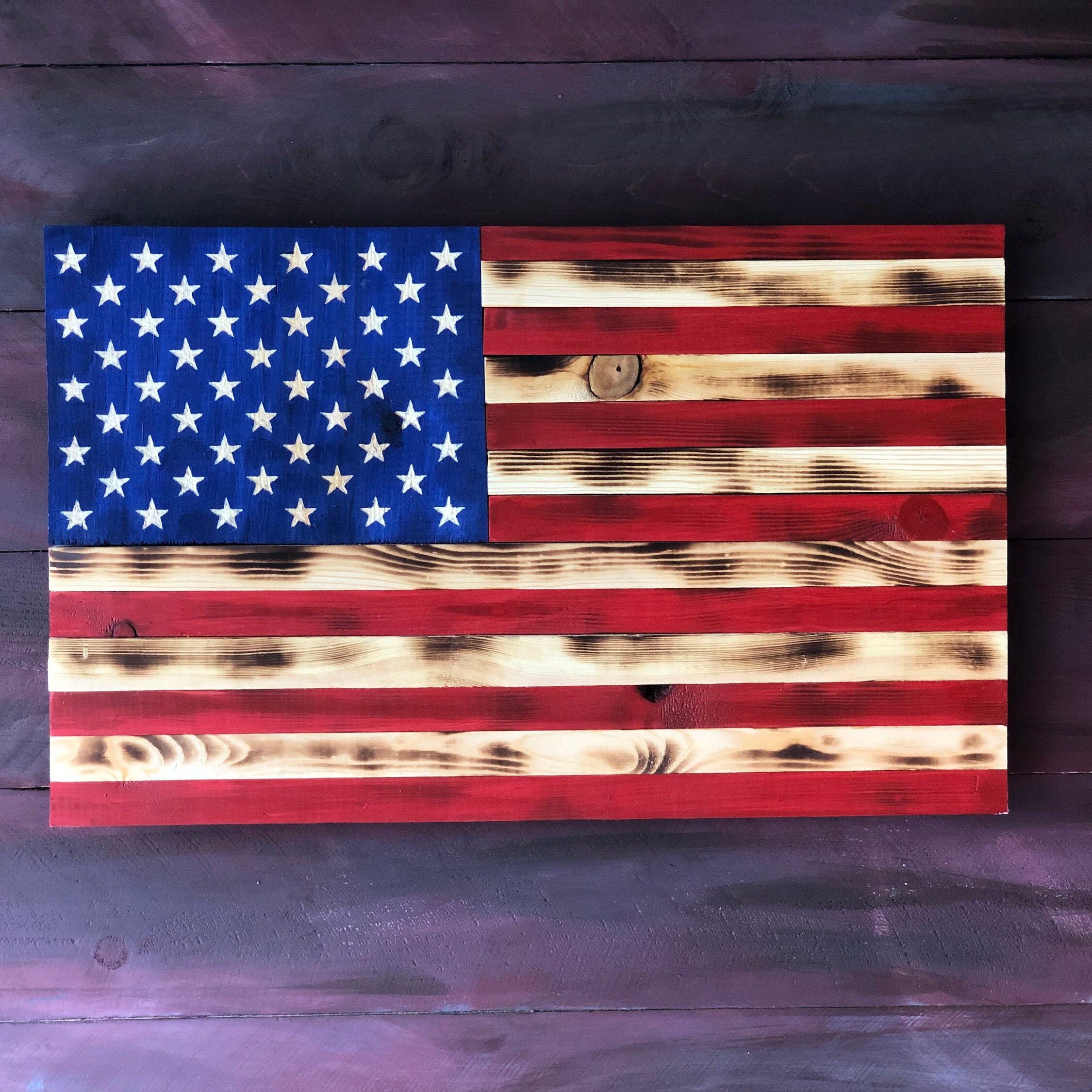 Rustic American Flag Wood American Flag Distressed Wood Flag Patriotic ...