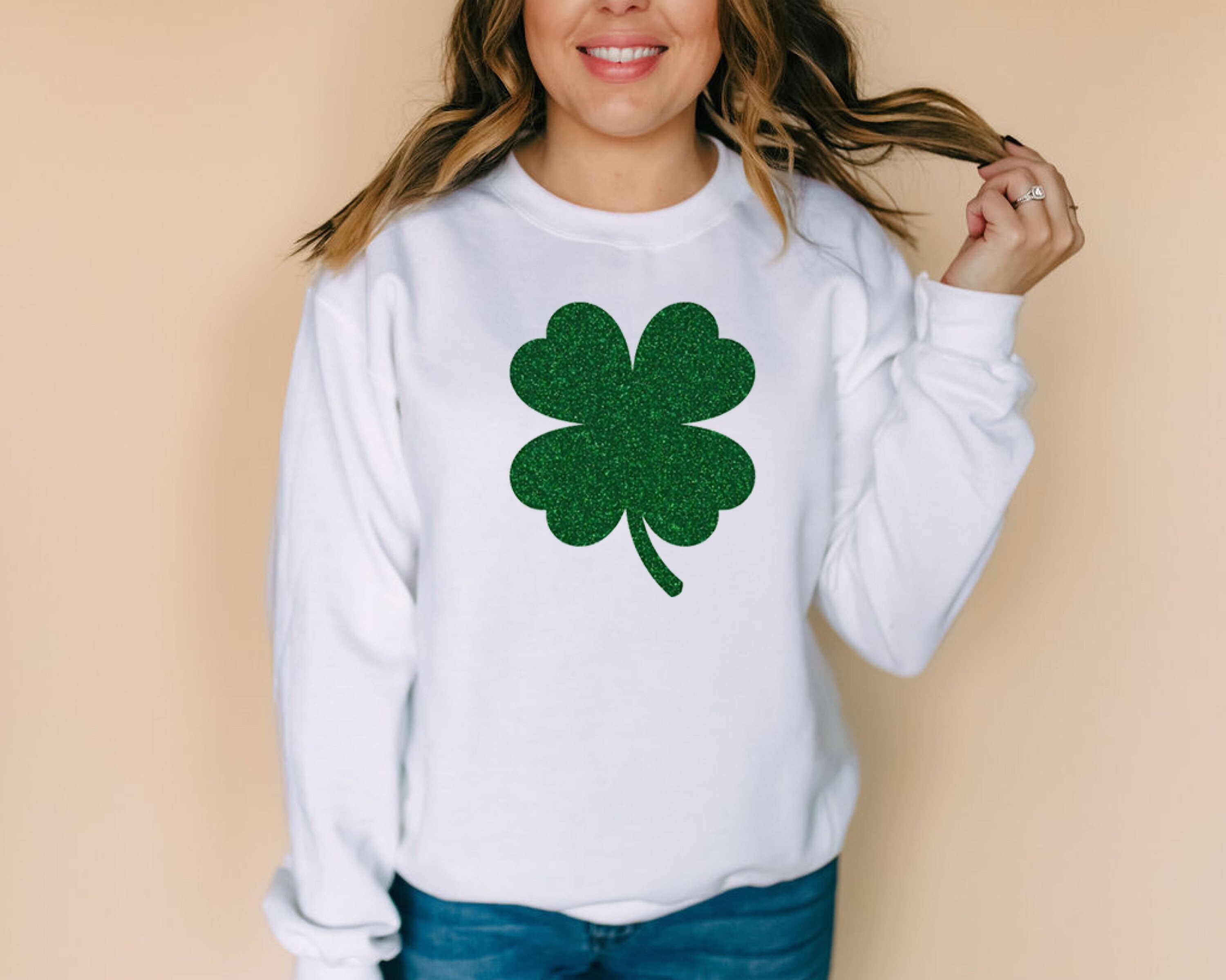 St. Patricks Day Sweatshirt Four Leaf Clover | Etsy
