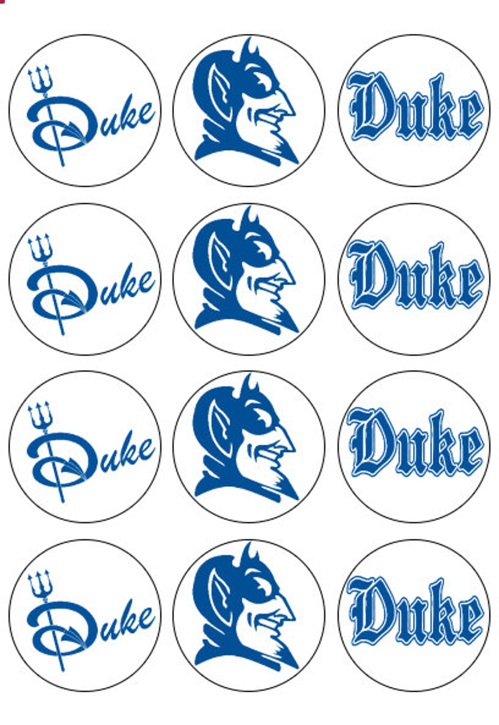 Duke University Edible Birthday Cake Topper Cupcake Topper Etsy