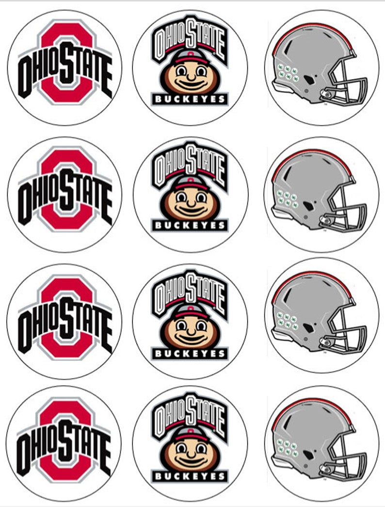 College Football Ohio State University Pre-Cut Edible Cupcake | Etsy
