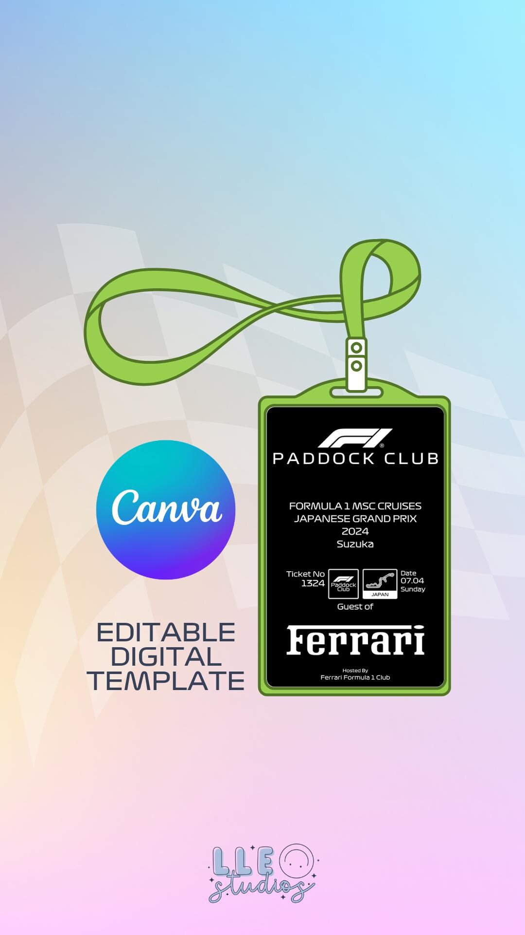CUSTOM Editable Paddock Pass Template for TATIANA Etsy