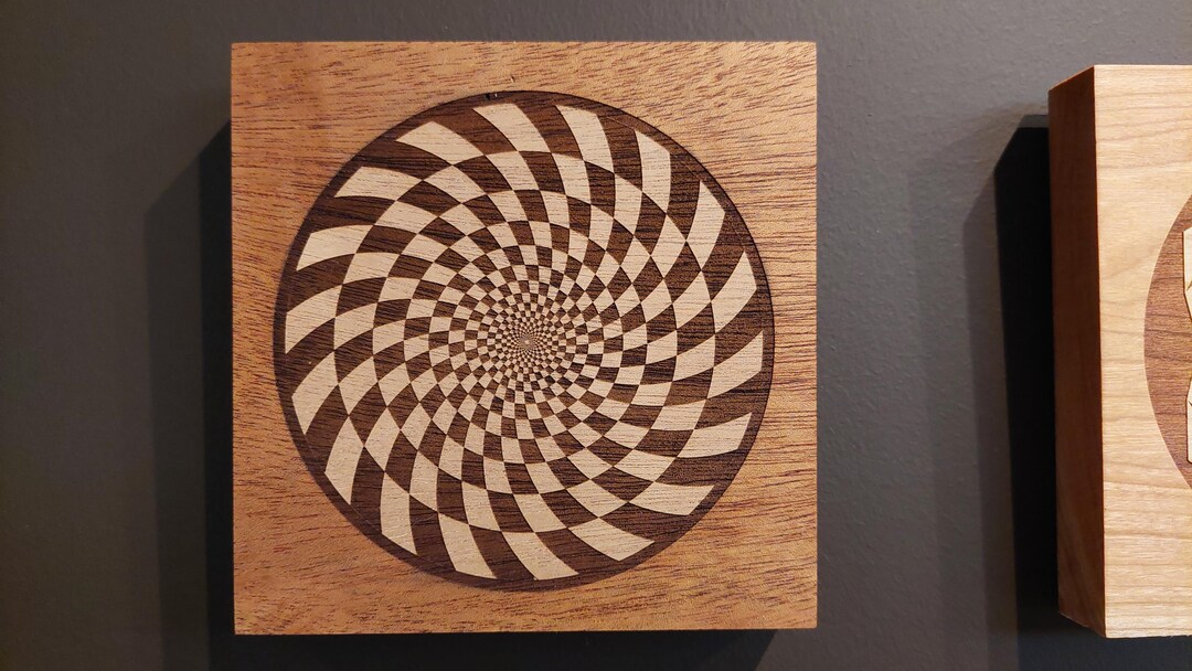 Unique Wall Art, Checkerboard Target, Engraved Wood (mahogany), Sacred ...