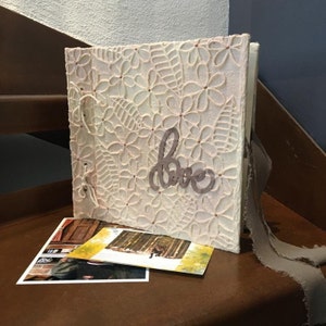 Libro dediche matrimonio, libro ospiti in carta dipinta a mano con colori naturali, scritta love, libro matrimonio personalizzato con nastro