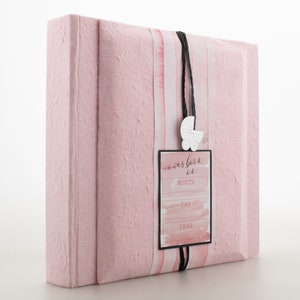 Album foto baby rosa fatto a mano personalizzabile, idea regalo per nascita, battesimo e primo compleanno, foto album per bambini con nome