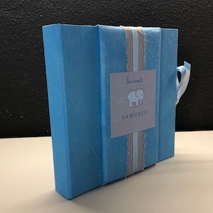 Album fotografico bambino, album quadrato personalizzabile con nome e data di nascita, originale idea regalo per nascita baby o battesimo