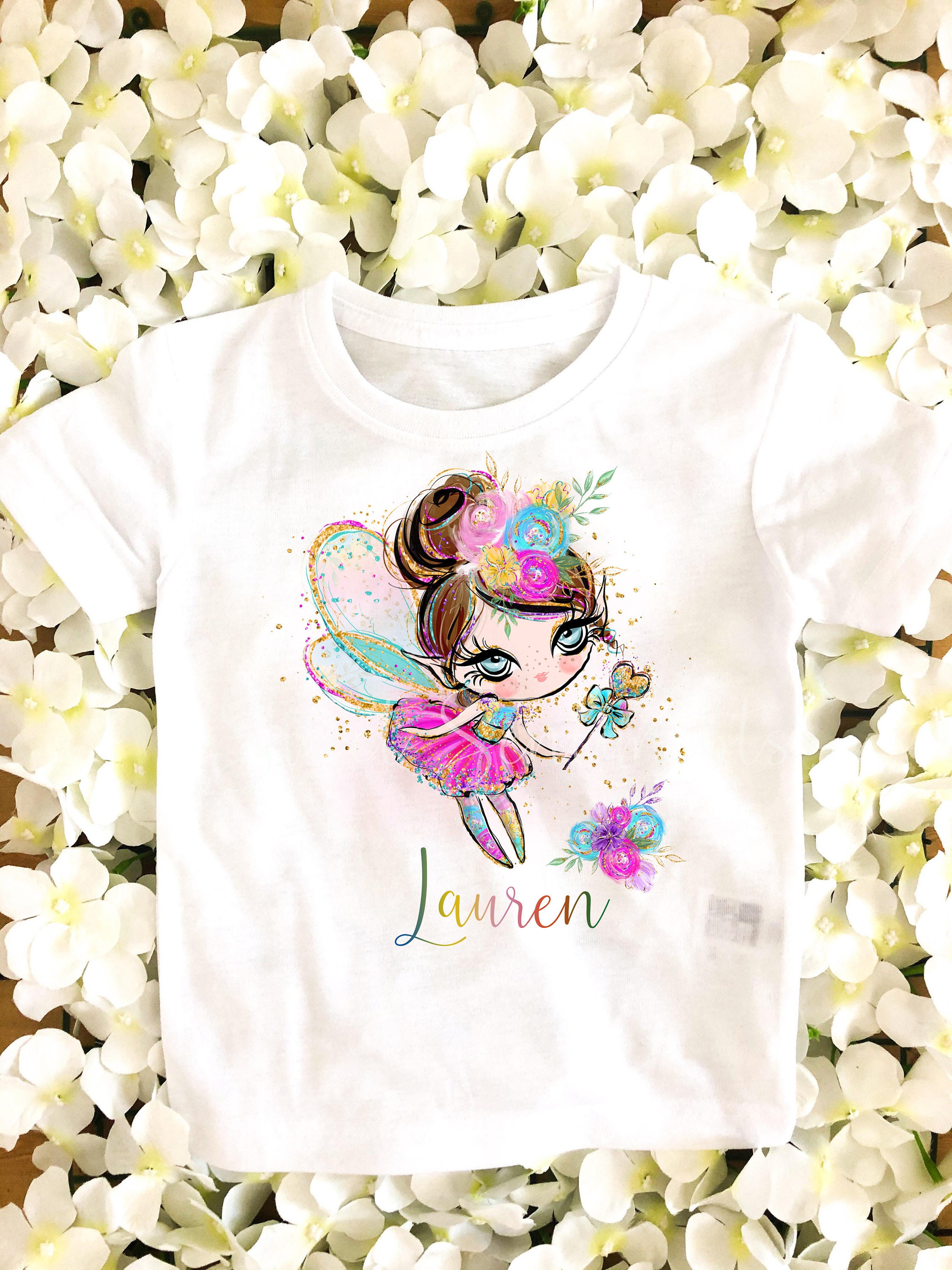 Personalised Girls Fairy TShirt Fairy TShirt Personalised Etsy