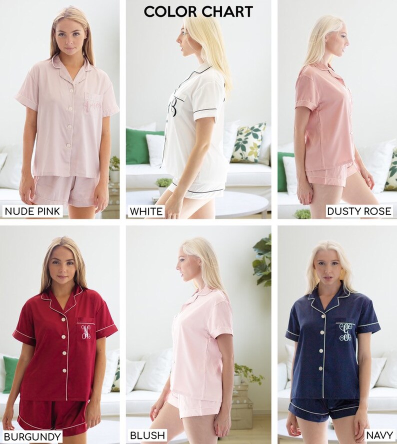 Bridesmaid Pajama Set Pajama Set Bridal Pajama Set Satin | Etsy