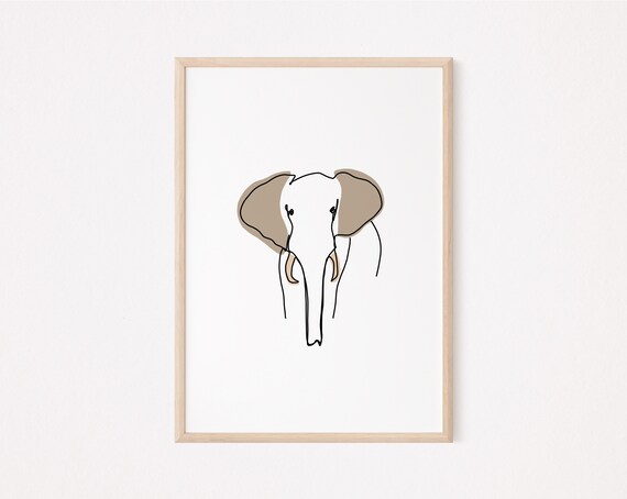 Elephant Amimal Elephant Drawing Elephant Print Elephant Etsy