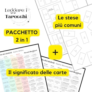 PACK: Schema Significato dei Tarocchi + Schemi Stesure dei Tarocchi | Imparare a leggere i Tarocchi con Schemi in Italiano | File PDF A4