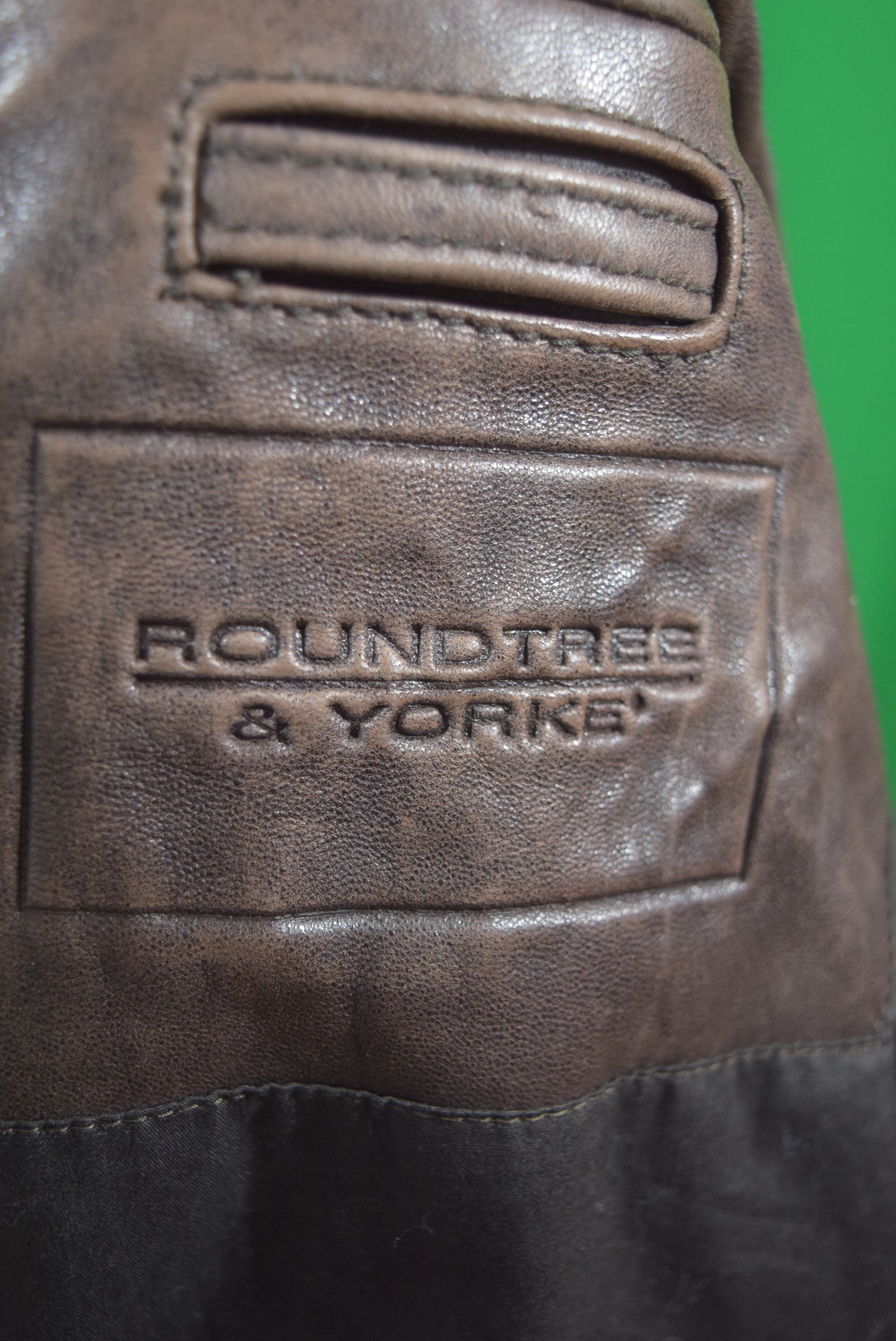 Roundtree \u0026 Yorke Leather Bomber Jacket 