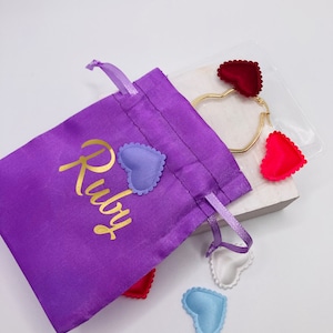 Personalized jewelry gift bag, personalized gift pouch.