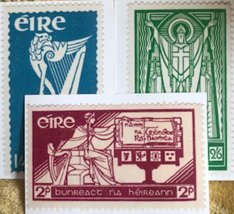 Irish Vintage Postage Stamp Prints St. Patrick Eire & an Etsy