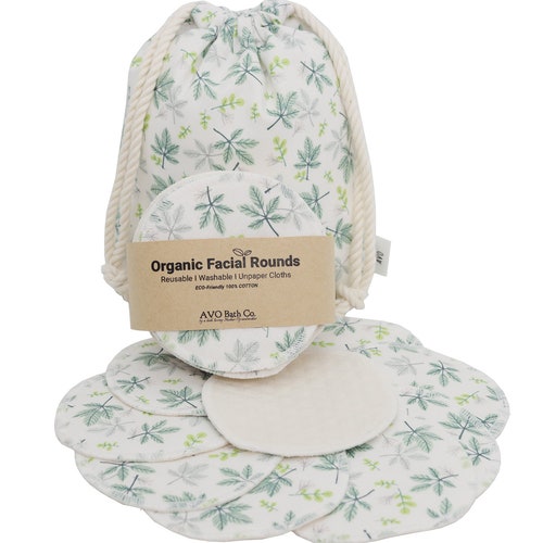 Leaf Reusable Organic Cotton Pads Organic Facial Rounds Etsy
