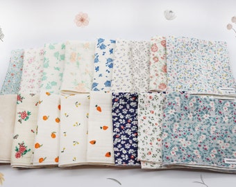 100% Organic Gauze Handkerchiefs, Organic Cotton Handkerchiefs, Flower Patterned Handkerchiefs, Fabric Pouch, Gift, Valentine Day Gift