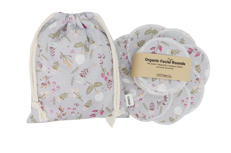 Reusable Organic Cotton Pad Floral Design Organic Facial Etsy