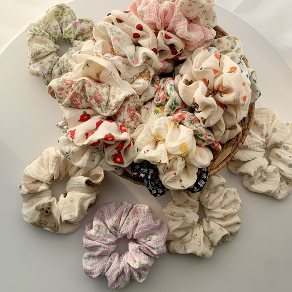 Pick 5 Scrunchies - Handmade Kitsch Matte Hair Scrunchies 5 Pack, Soft Ouchless Hair Ties  main image 2