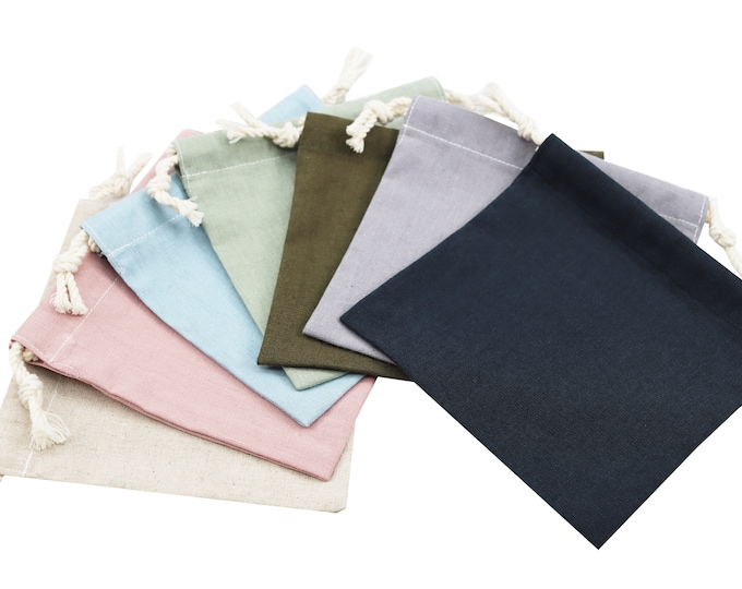 Linen Gift Wrapping Cotton Drawstring Bag Small Drawstring - Etsy