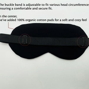 Antifaz para dormir de algodón de bambú 100 % orgánico, antifaz para ojos, sin perfume, ideal para el cuidado personal, relajación, meditación, yoga, spa, viajes y regalos. imagen 4
