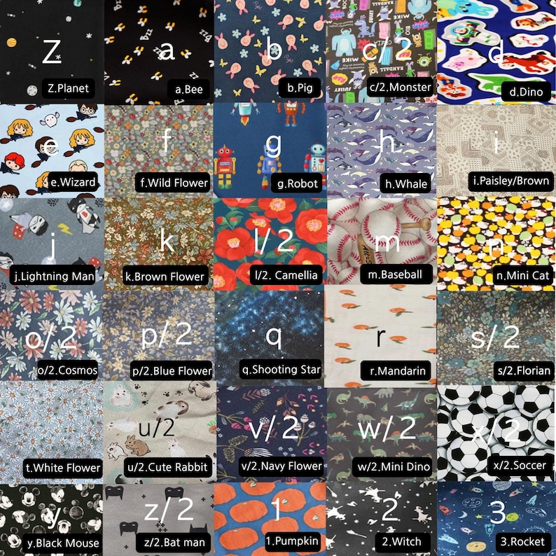 Puede incluir: Una colecci&oacute;n de muestras de tela con varios patrones y dise&ntilde;os. Las muestras incluyen estampados florales, animales y geom&eacute;tricos, algunos con etiquetas de texto. Los colores var&iacute;an del blanco y negro a tonos vibrantes.