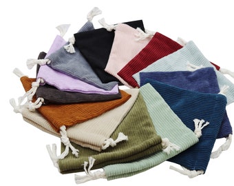 Corduroy Mask pouch / Multi-Function Drawstring Bag / Small mask pouch / Small pouch / Drawstring Pouch / Cotton Drawstring Bag / Gift