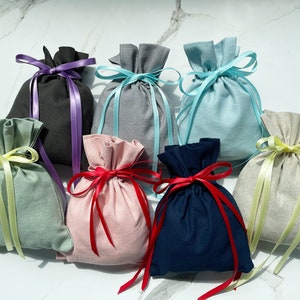 Leinen Geschenkverpackung, Band Kordelzugbeutel, kleiner Kordelzugbeutel, Geschenk, Bevorzugungsbeutel, Aufbewahrungsbeutel, Hochzeitsbeutel, Schmuckbeutel, Zero Waste