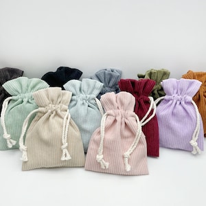 Emballage cadeau en velours côtelé, Sac à cordon en velours côtelé, Petit sac à cordon, Emballage cadeau, Pochette cadeau, Pochette de rangement, Sac de mariage, Pochette