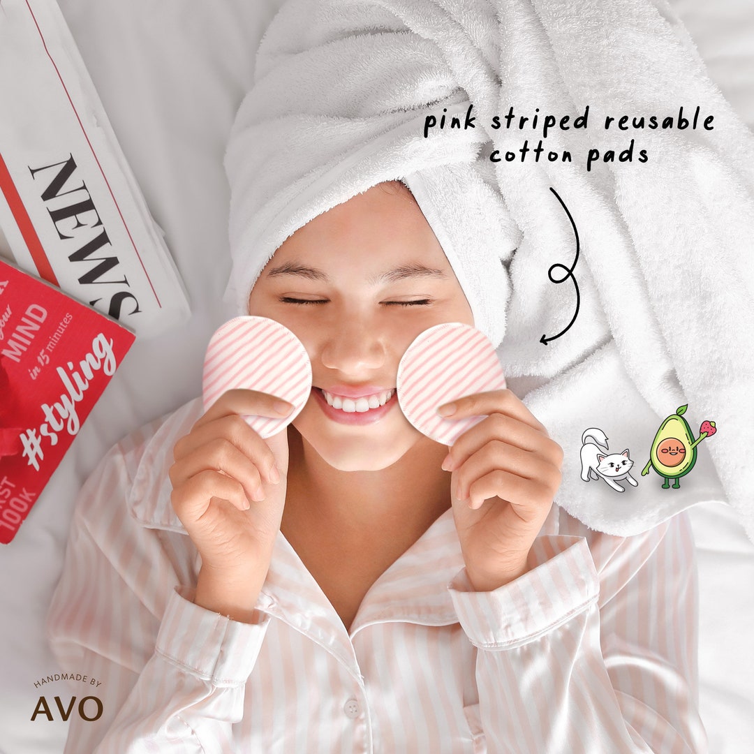 Pink Reusable Organic Cotton Pads Organic Facial Round Etsy