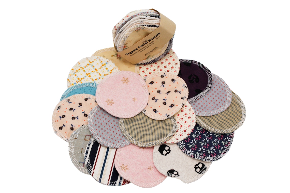 Reusable Organic Cotton Pads Random Color Organic Facial Etsy